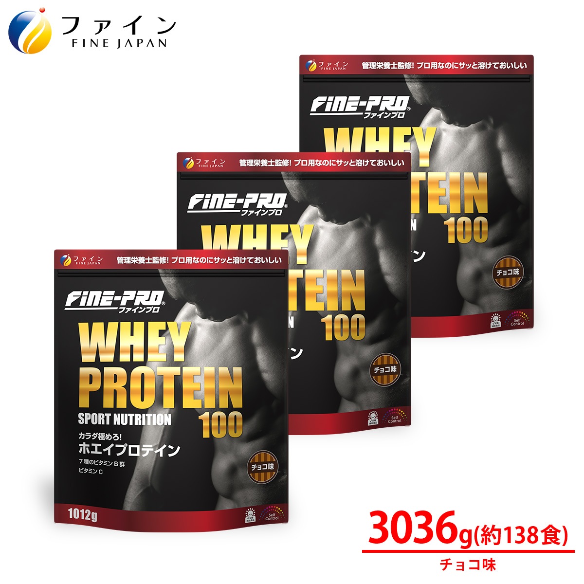 ホエイプロテイン 100 チョコ味 約 3kg ( 1012g ) 3個 セット プロテイン ビタミンA B1 B2 B6 B12 ナイアシン パントテン酸 葉