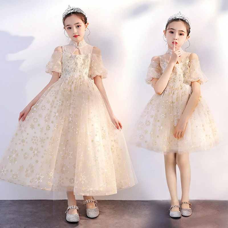 【高級豪華ドレス】 子供ドレス 発表会ドレス ジュニアドレス 女の子 ロングドレス コンクール ドレス 花嫁 ウェディングドレス ピアノ 披露宴ドレス 結婚式 子どもドレス 子供ドレス ワンピース 発