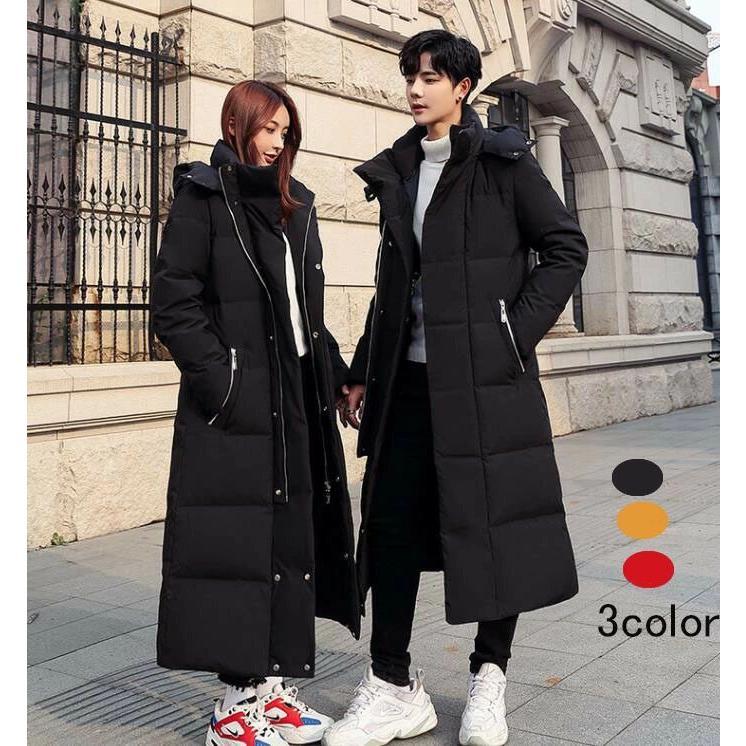 ダウンジャケット メンズコート カップル服 コートレディース ダウンジャケット 秋冬 ロング丈コート 大きいサイズ フード付き お洒落 厚手 防寒防風 軽量 暖か