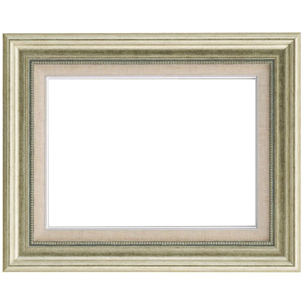 シンプルテイスト 油絵額縁/油彩額縁 (F10 シルバー) 表面カバー：アクリル 樹脂製 吊金具付き