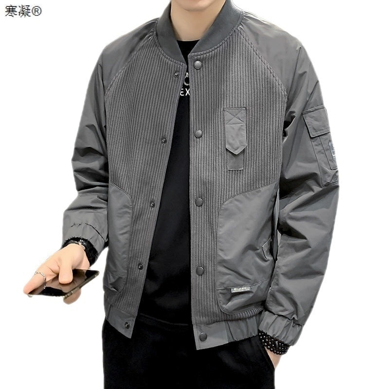 春秋メンズカジュアルコート秋冬ニットトップス野球ウェアパイロットチャックマン