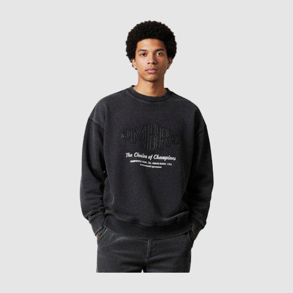 HBL オムグレイ ビンテージ アップリケ スウェットシャツ UR121CFS21-DCH0