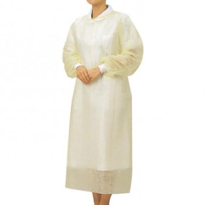 フェルラックNo.55(アイソレーションガウン) イエロー フリーサイズ 1枚入×50袋 076502