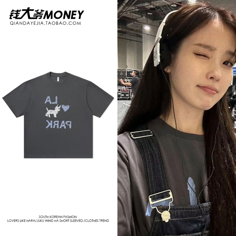 【期間限定 】 Li Zhien Iu綿子犬半袖tシャツレディース夏カップルトップス2枚購入でカード1パスケース