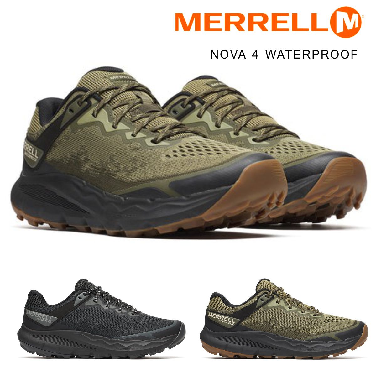 メレル MERRELL メンズ スニーカー NOVA 4 WATERPROOF ノバ 4 ウォータープルーフ トレイルランニング シューズ スポーツ トレイルラン シューズ トレラン J 068395