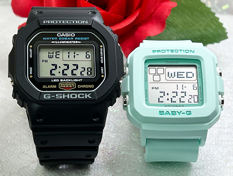 恋人たちのGショック ペアウオッチ gショック G-SHOCK ペア腕時計 カシオ 2本セット gショック 　DW-5600UE-1JF BGD-10-3JF ラッピング無料 婚約　夫婦 高級