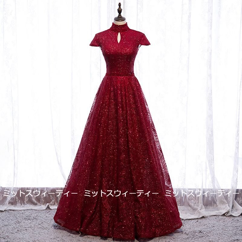 カラードレス ロングドレス 演奏会用ドレス Aライン 発表会 パーティドレス カクテルドレス 二次会 8,390円