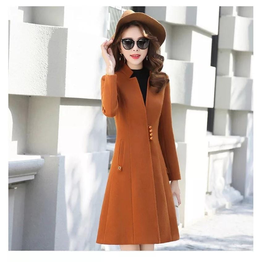 ノーカラーコートレディースチェスターコートアウター大きいサイズ秋冬通勤膝丈おしゃれ着痩せ暖かい細身カジュアルゆったり韓国風