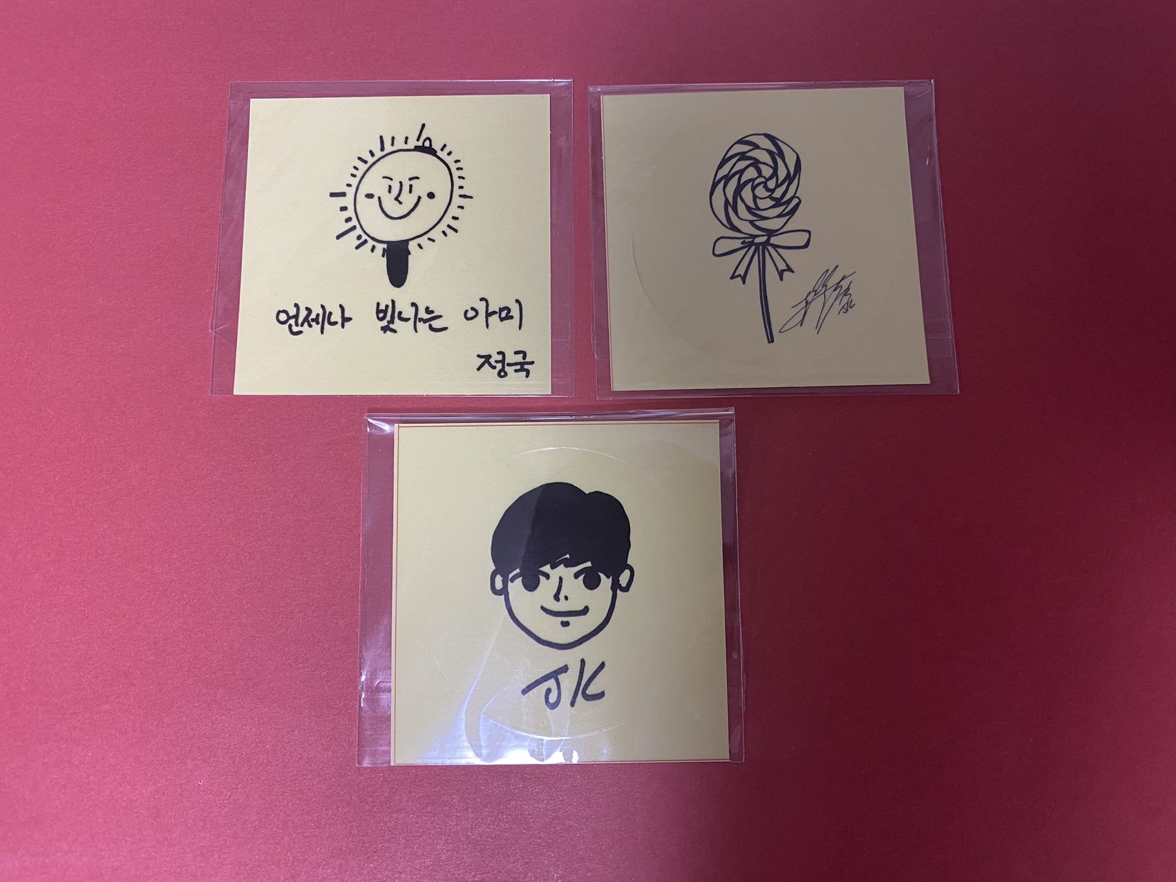 BTS ジョングク サノク　手書きステッカー spring day fake love　DNA 事前収録 当選 スクラッチ グク　JK 전정국 田柾國 JeonJungkook