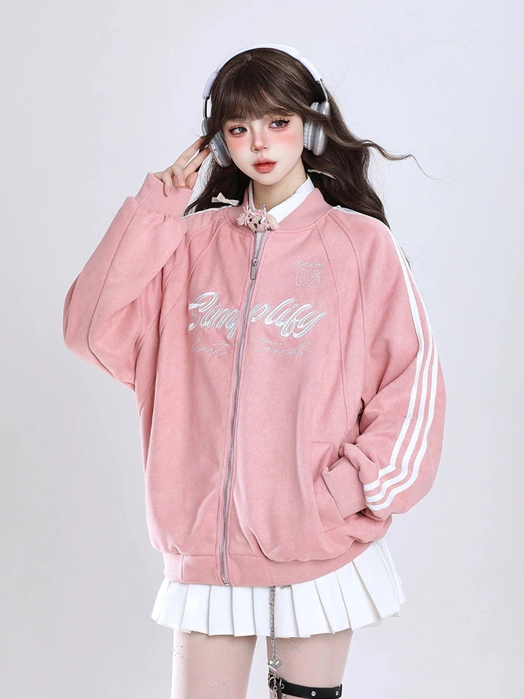 【急速出荷!】25 韓国 韓国 かわいい ブルゾン レディース ショート丈 スタンドネックアウター ブルゾンお出かけ長袖セクシーシルエットトップスサイドカジュアルファッション系サイズお出かけフルトラッ