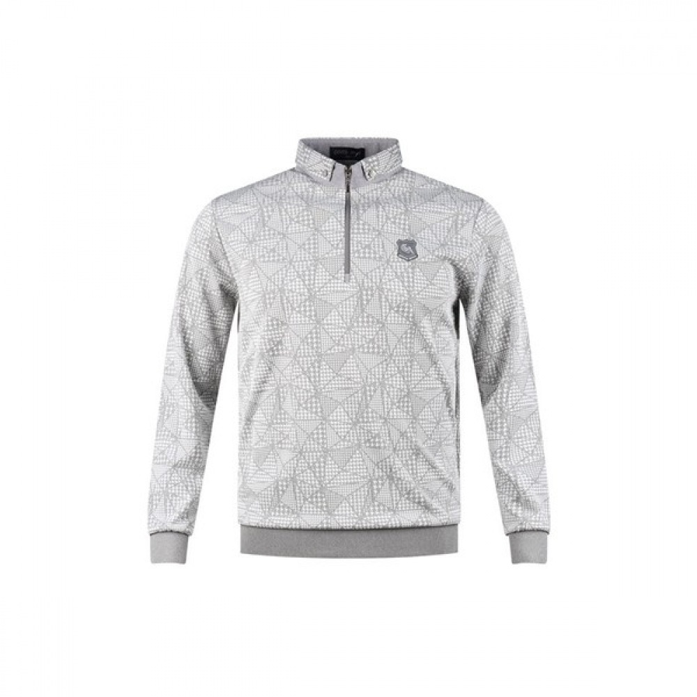 (ラックスゴルフ) ラックスゴルフグッドマンメンズハーフジップアップジオメトリックジャカードロングスリーブ T シャツ YG4S403