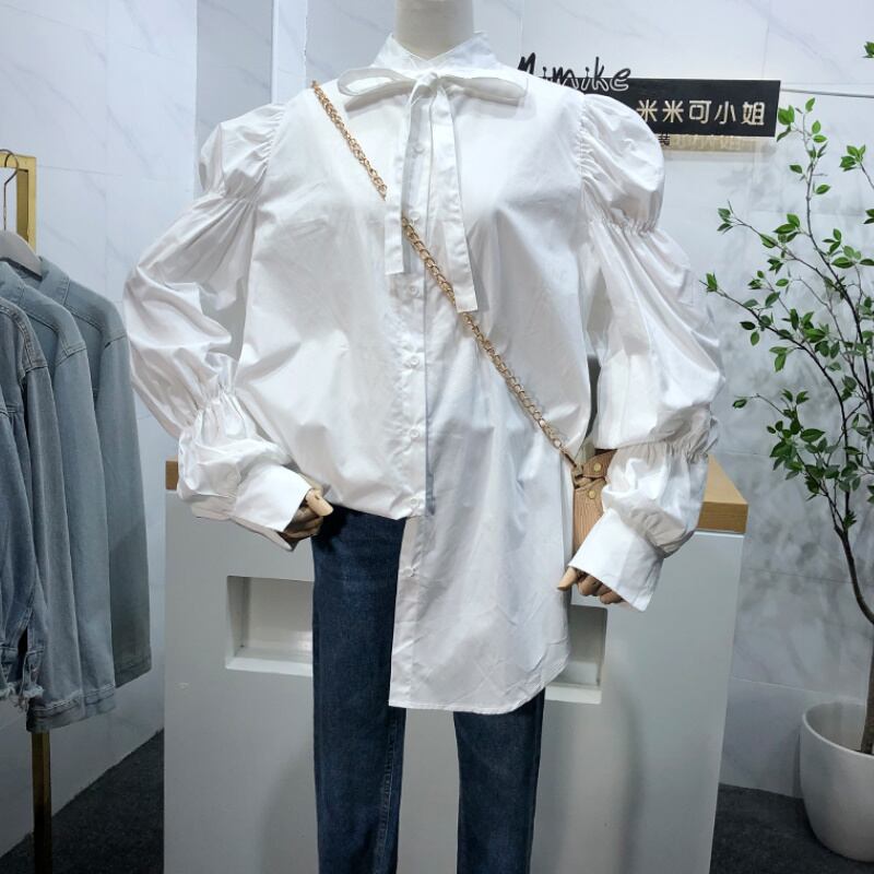 レディース ブラウス トップス シャツ ホワイト お洒落 おしゃれ 秋冬 秋 冬 ママ 264