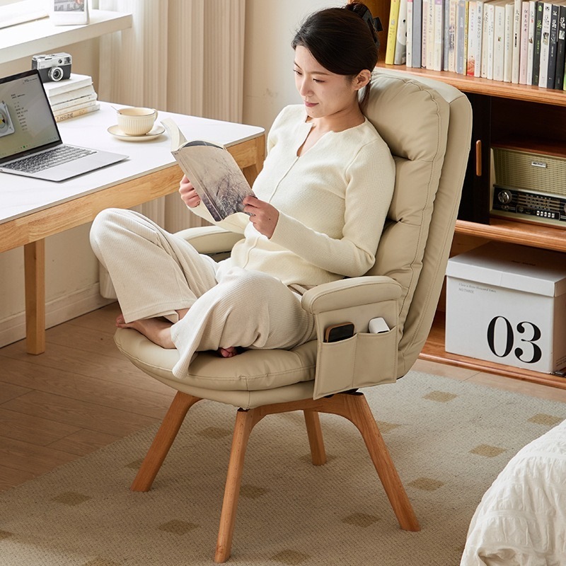 实木製回転式コンピューターチェア 家庭用リクライニング オフィスソファ シート 書斎勉強用 寮学生用 エルゴノミックチェア 17,175円
