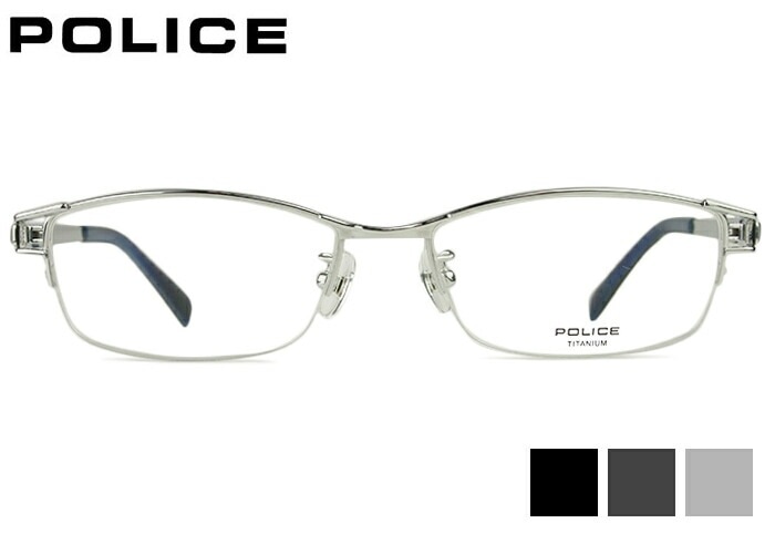 ポリス POLICE vpl174j po6 ナイロール 黒縁 メンズ 紳士 チタン めがね メガネ 眼鏡