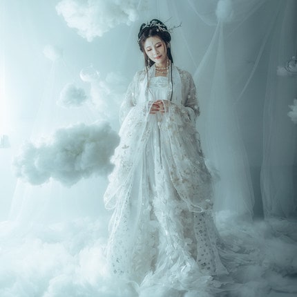 migyueguag 漢服 レディース 中国風 スーパーフェアリー 古代衣装 学生 大きい袖シャツ 胸丈 ルースカート 秋冬 古代風 婦人服