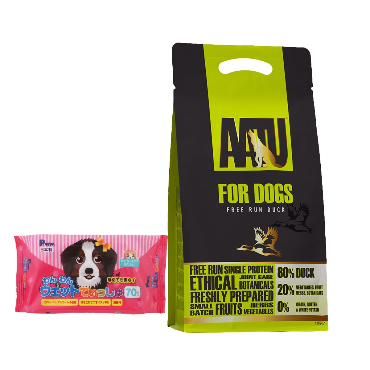 ドッグフード ダック 1.5kg【わんわんウエットてぃっしゅ1個付き】