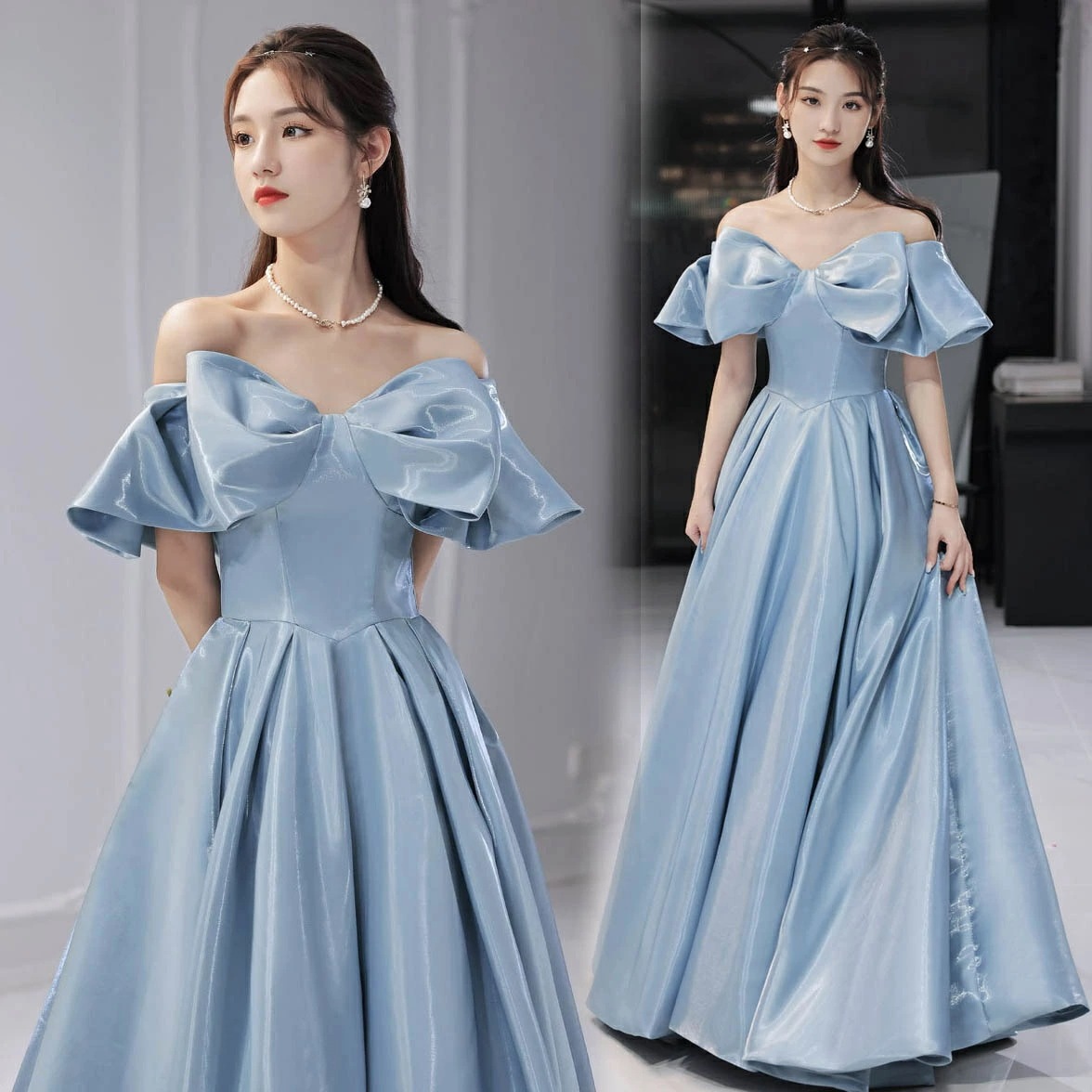 20代30代40代 オフショルダー ウェディングドレス イブニングドレス 披露宴 花嫁ドレス ロング Aライン 大きいサイズ フォーマル 結婚式 演奏会 個性的 セクシー