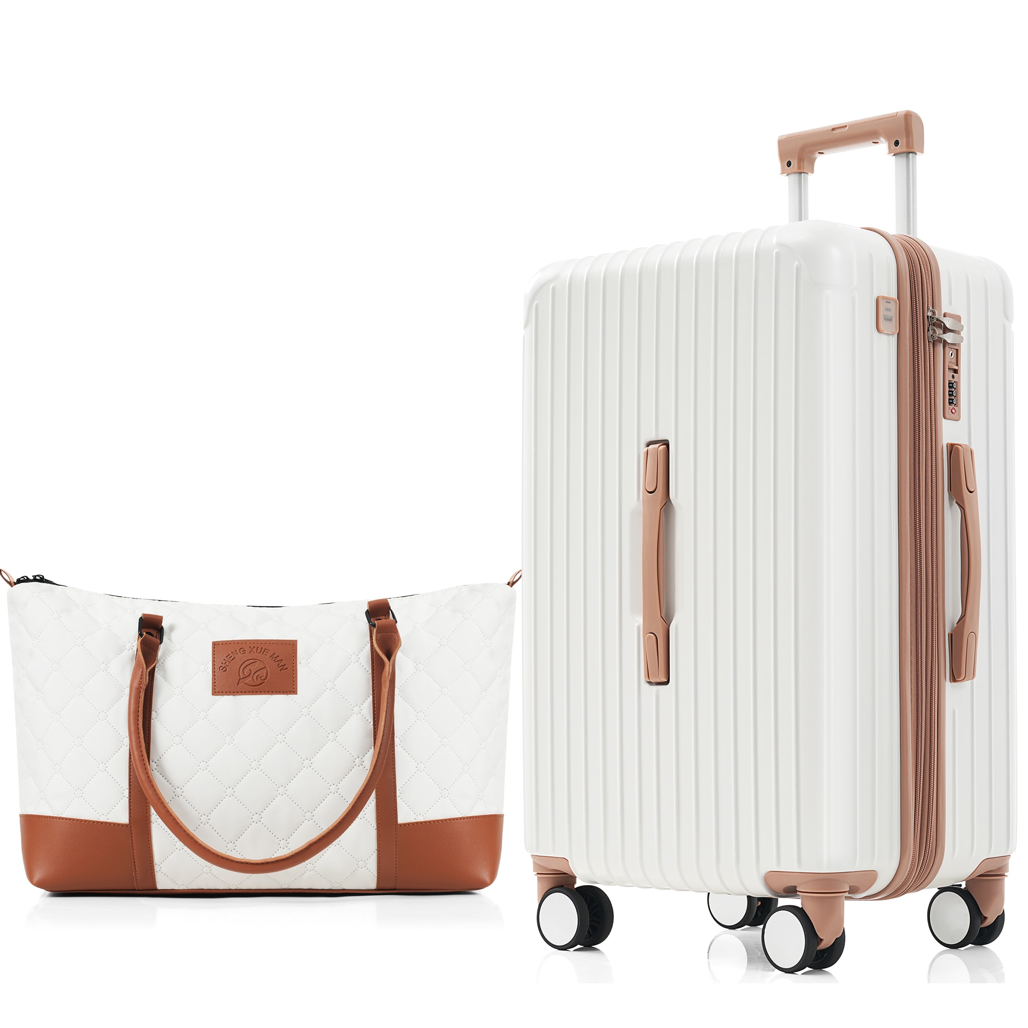 スーツケース Lサイズ トートバッグ ハンドバッグ レディース バッグ 手提げ 大容量 ストッパー付き USBポート容量拡張 キャリーバッグ キャリーケース スマホスタンド ドリンクホルダー TSA