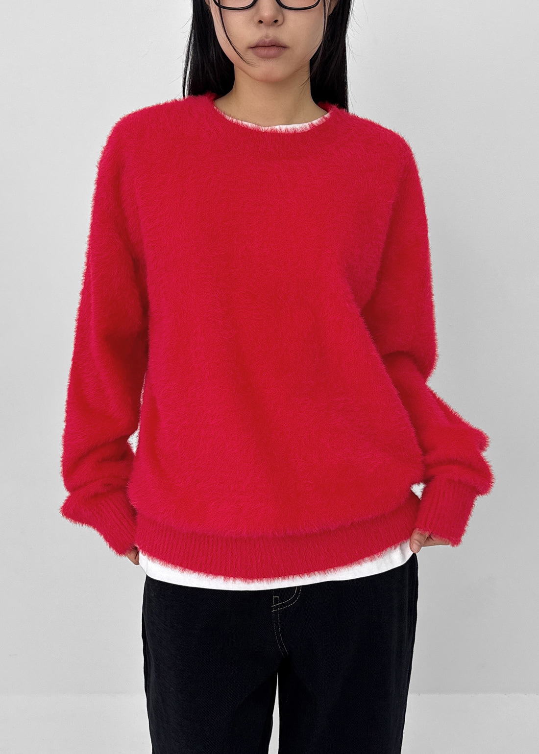 (UNISEX) デキブヘアリールーズフィットニット