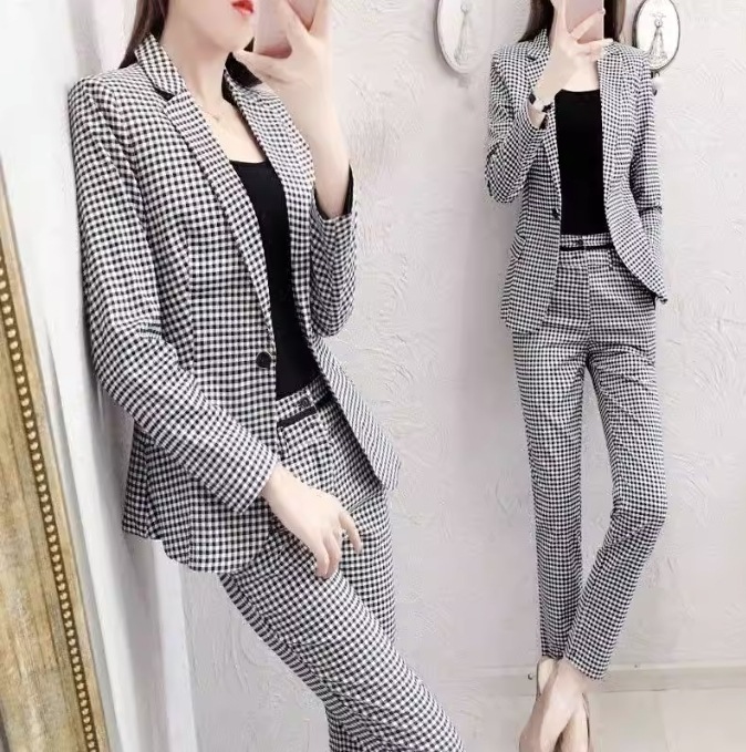 パンツ セットアップ ジャケット アンクル丈 長袖 タイト 細身 前開き 大人 おしゃれ お洒落 かっこいい 大人女子 メンズライク クール チェック柄 格子柄 オールシーズン シーズンレス 入学式