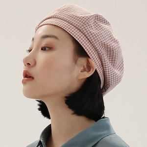 UNDERCONTROL正規品BREAD BERET / MODS / PINKチェック柄ベレー本社直入業者韓国ファッションの基本ベレー