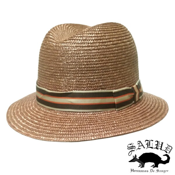 送料無料SALUD サルー メンズ レディース ストロー ハット ブラウン ブラウン グレー 天然草木 ストリート ローライダー チカーノ メキシカン メキシコ ファッション 帽子 HAT 麦わら