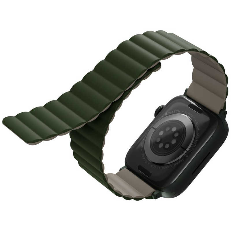 KENZAN　REVIX REVERSIBLE MAGNETIC APPLE WATCH STRAP 45/44/42MM PINE (GREEN/TAUPE)　UNIQ45MMREVGRNTPE