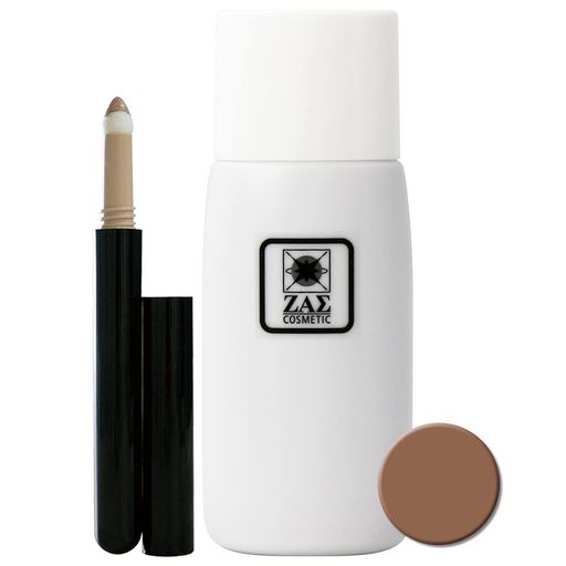 ZAS 水ファンデーション (ブロンズ 小麦色) + メンズコンシーラー (ダーク) ニキビ跡 青髭 ソバカス 毛穴 シミ 毛穴 を自然に隠す メンズメイク メンズコスメ ザス ファンデーションセット