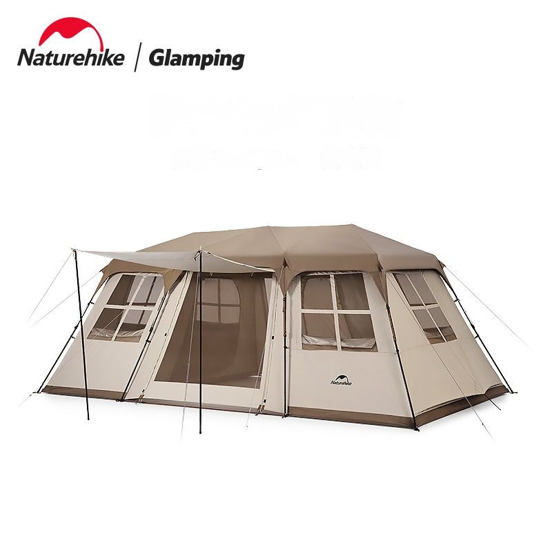 Naturehike ワンタッチテント ロッジ テント 17平方メートル 大型 ツールーム+リビング 前室 4-6人用 自立式 防水 ファミリーキャ