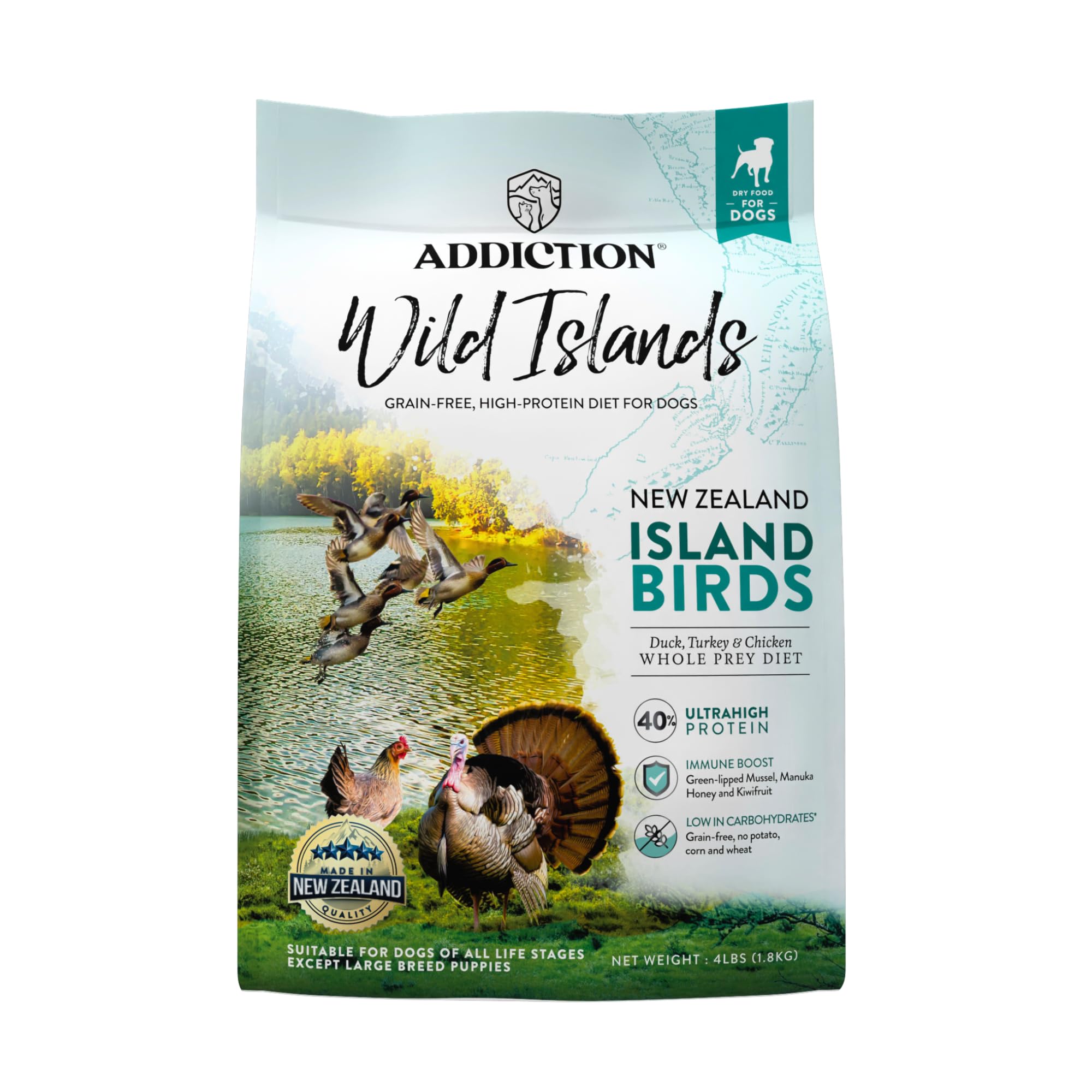 Y.K アディクション ワイルドアイランズ アイランドバーズ グレインフリードッグフード 1.8ｋｇ