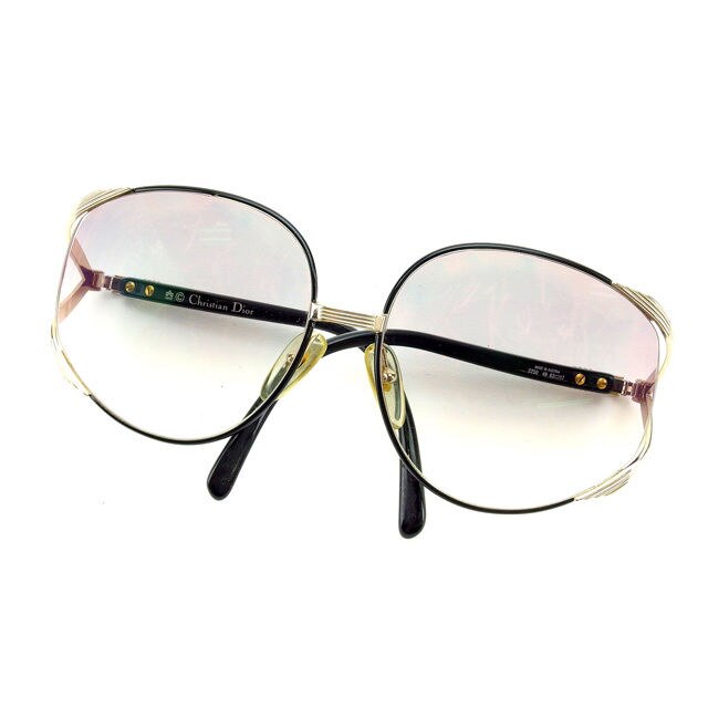 サングラス 度入り ブラック ゴールド 中古