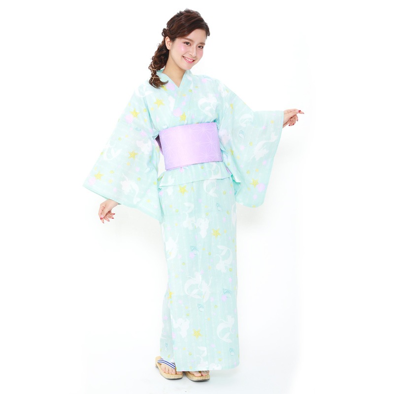 SAZAC(サザック) リトルマーメイド浴衣 レディースフリー 青 【 ファッション レディース ゆかた 和服 大人用 和装 女性用 】 8,948円