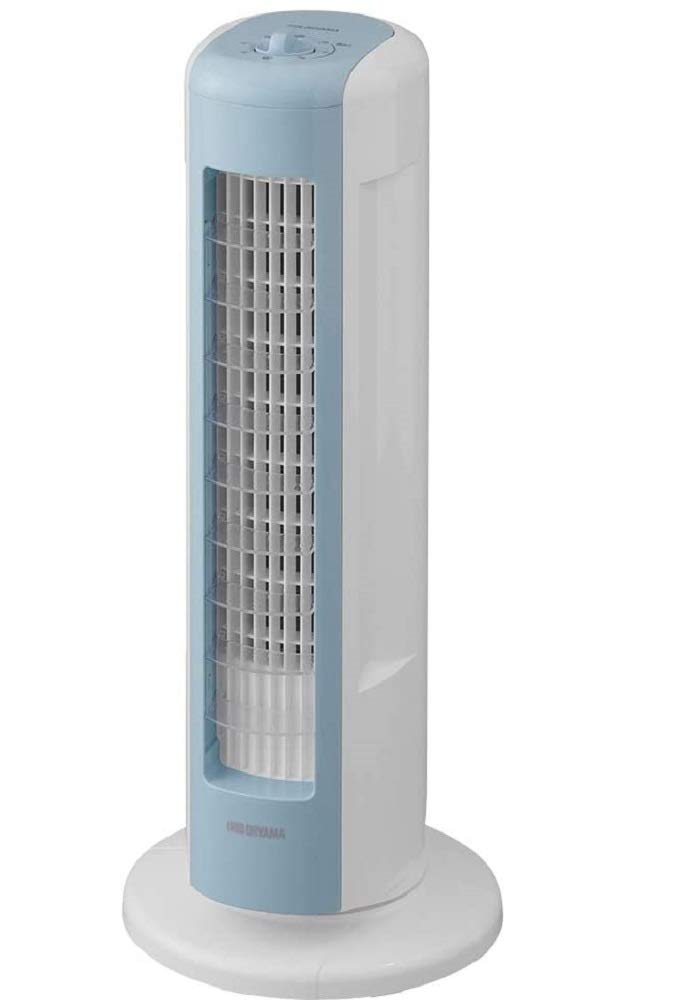 即日発送 【節電対策】 アイリスオーヤマ 扇風機 タワーファン スリム 左右自動首振り パワフル送風 風量3段階 上下ルーバー mini メカ式 ブルー TWF-M6T-LA