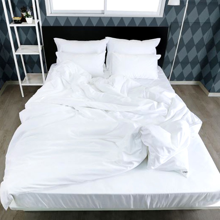 120수 580T 순면 100% 무지 호텔 시트커버 침대커버 (S/SS, Q, K/EK, LK)