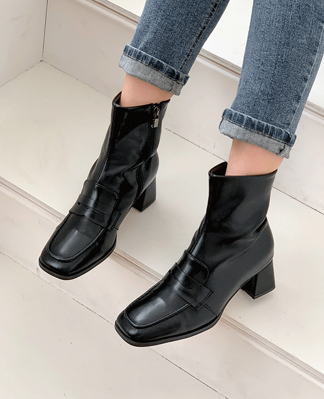 [MILOVANY] ルアペニースクエアアンクルブーツ5cm