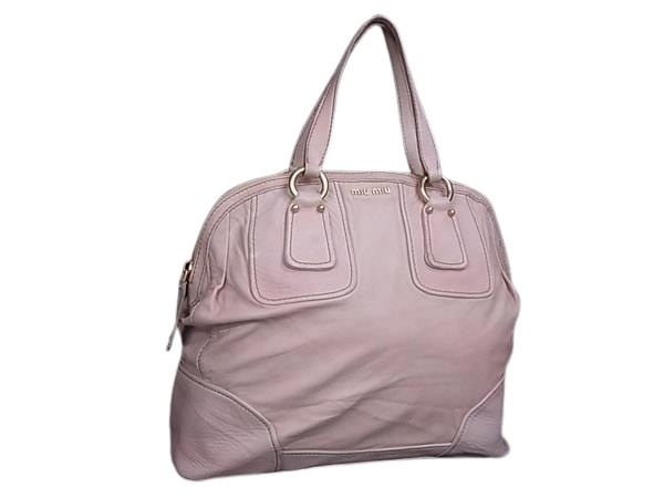 ミュウミュウ ハンドバッグ - レザー - ピンク ショルダーバッグ トートバッグ ショッピングバッグ 鞄 ブランド ビジネス 斜め掛け 肩掛け 上品 通勤通学 高級 バック【本物保証】