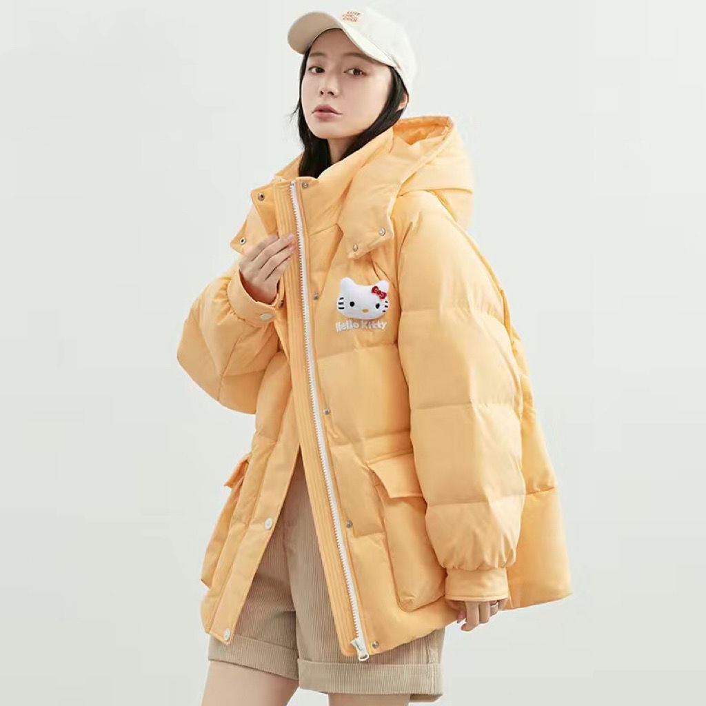 Hello Kitty 連名 新しい レディース 冬 厚手 ダウンコート フード付き 暖かくし 純色 ファッション 中綿ジャケット 5,099円