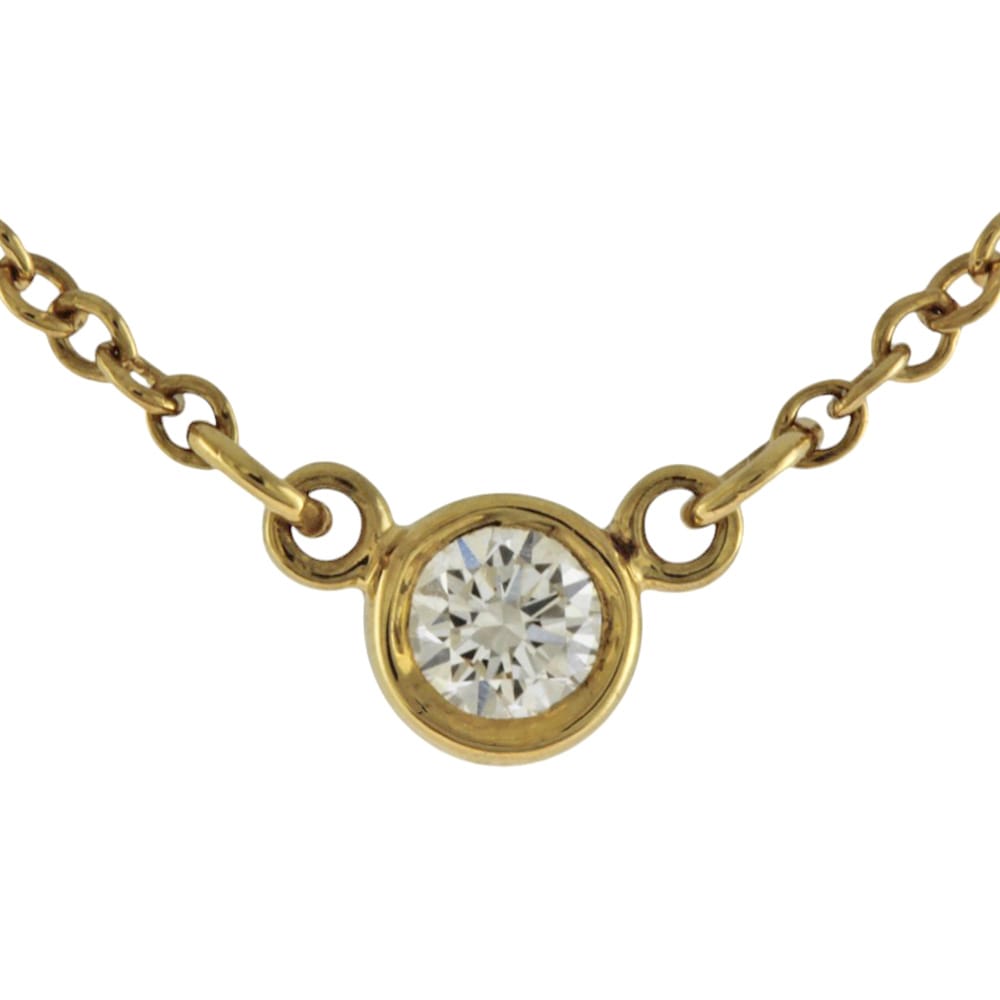 ティファニー バイザヤード 約0.05ct ネックレス 18金 K18イエローゴールド ダイヤモンド TIFFANY&Co. 中古 美品