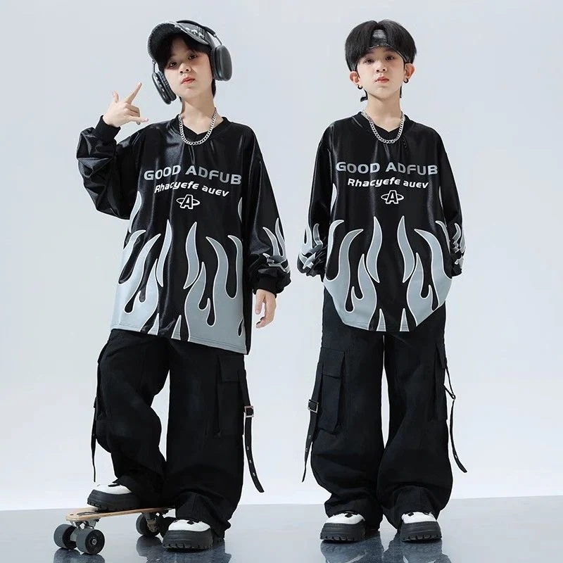 子供の街のダンスのヒップホップのダンスのhiphopの出演服の子供の秋の揚げ街のクールでかっこいいです