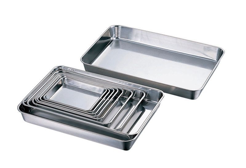 （まとめ買い）赤川器物製作所 AG 18-8浅型角バット 8枚取 [x3]