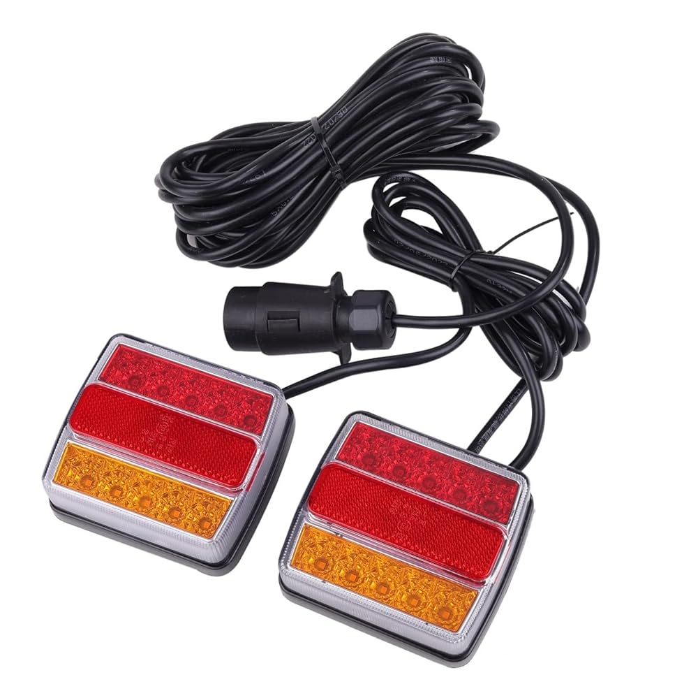 12V用 LEDテール テールランプ ライト ウインカー ブレーキランプ トレーラー ヒッチメンバー マグネット式 7ピン 7極 カプラー 汎用品 (２個セット)