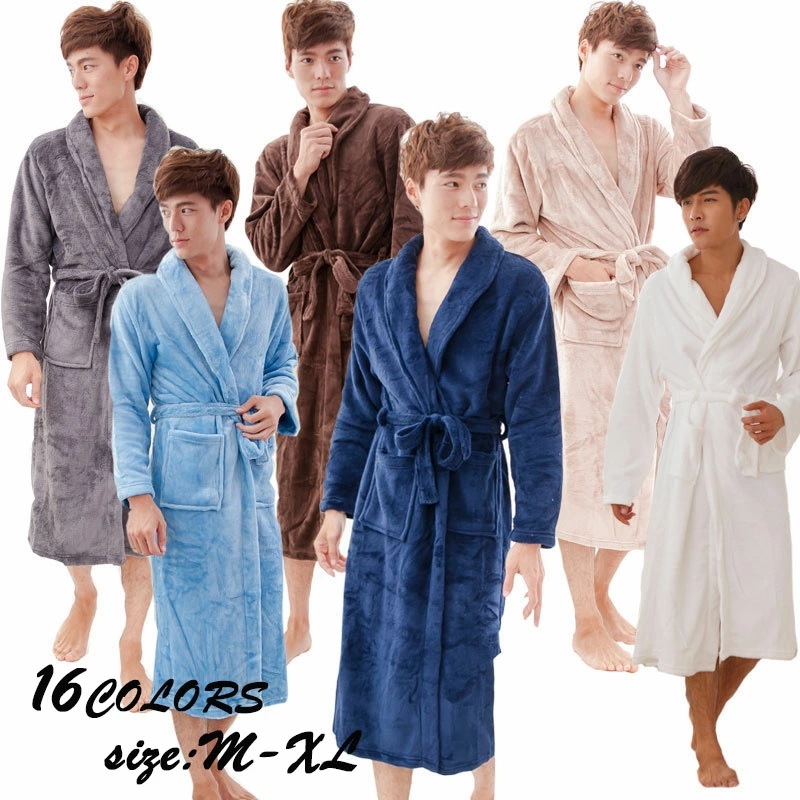 【即納】フランネル バスローブ ルームウェア ペアガウン メンズ レディース ミモレ丈 ロング丈 厚手 暖かい ガウン あったか 春秋冬 長袖 サウナ 風呂上がり もこもこ カーディガン ユニセックス