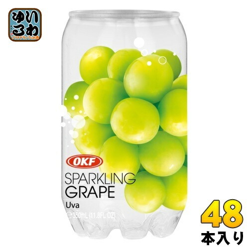 OKF クリアスパークリング グレープ 350ml クリア缶 48本 (24本入×2 まとめ買い)