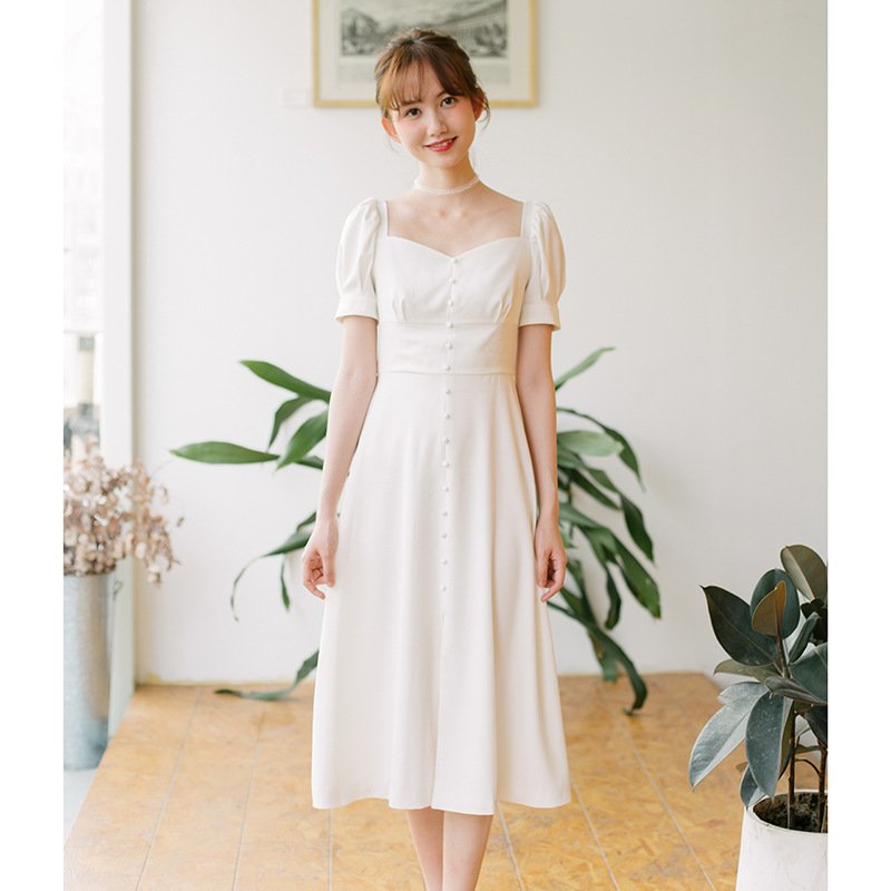 ウェディングドレス 二次会 花嫁 結婚式 Aライン 半袖 シンプル ウエディングドレス 安い 白 ブライダル 披露宴 発表会 挙式 お呼ばれ フォーマルドレス