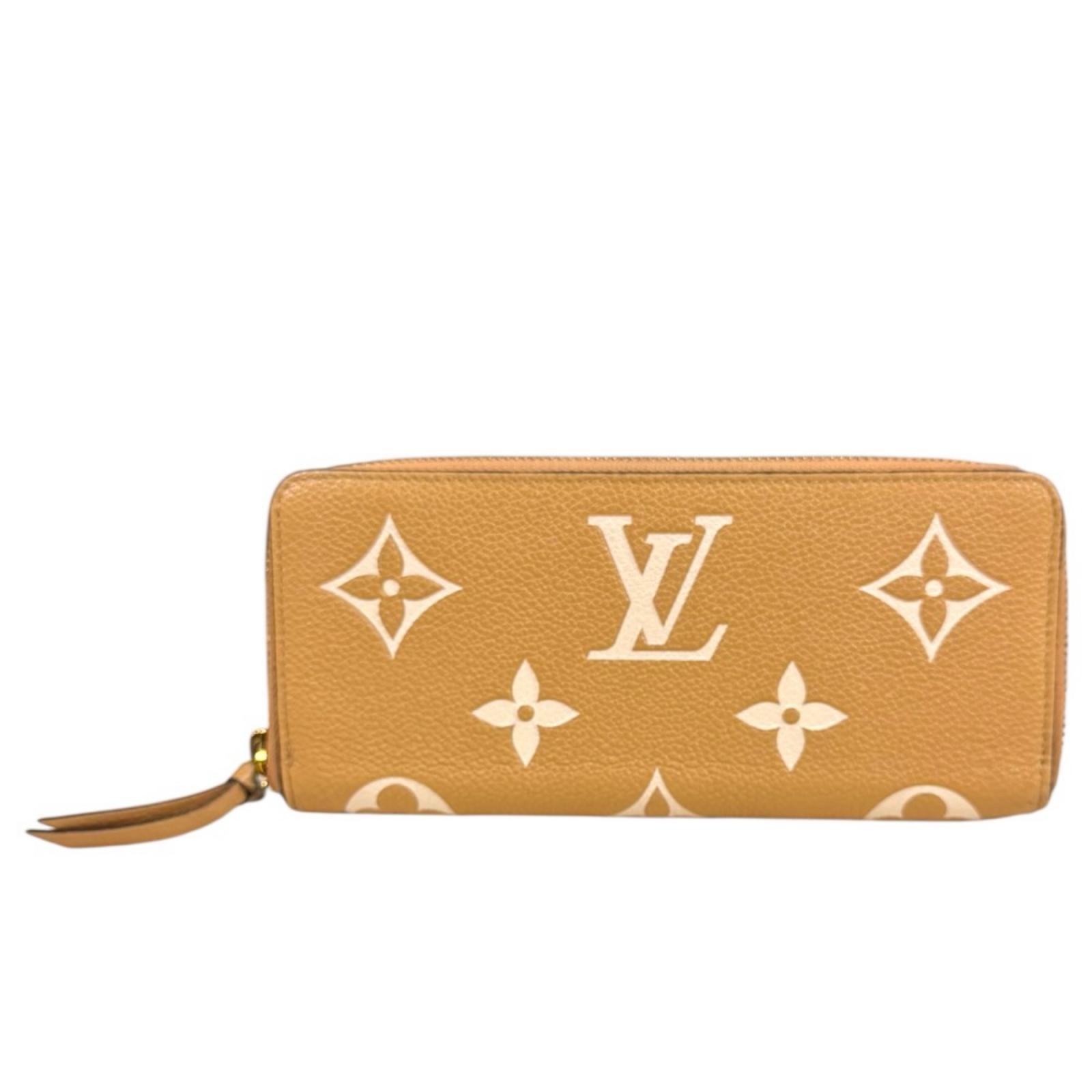 ルイヴィトン ポルトフォイユクレマンス バイカラーモノグラムアンプラント 長財布 モノグラムアンプラント M81460 LOUIS VUITTON 中古