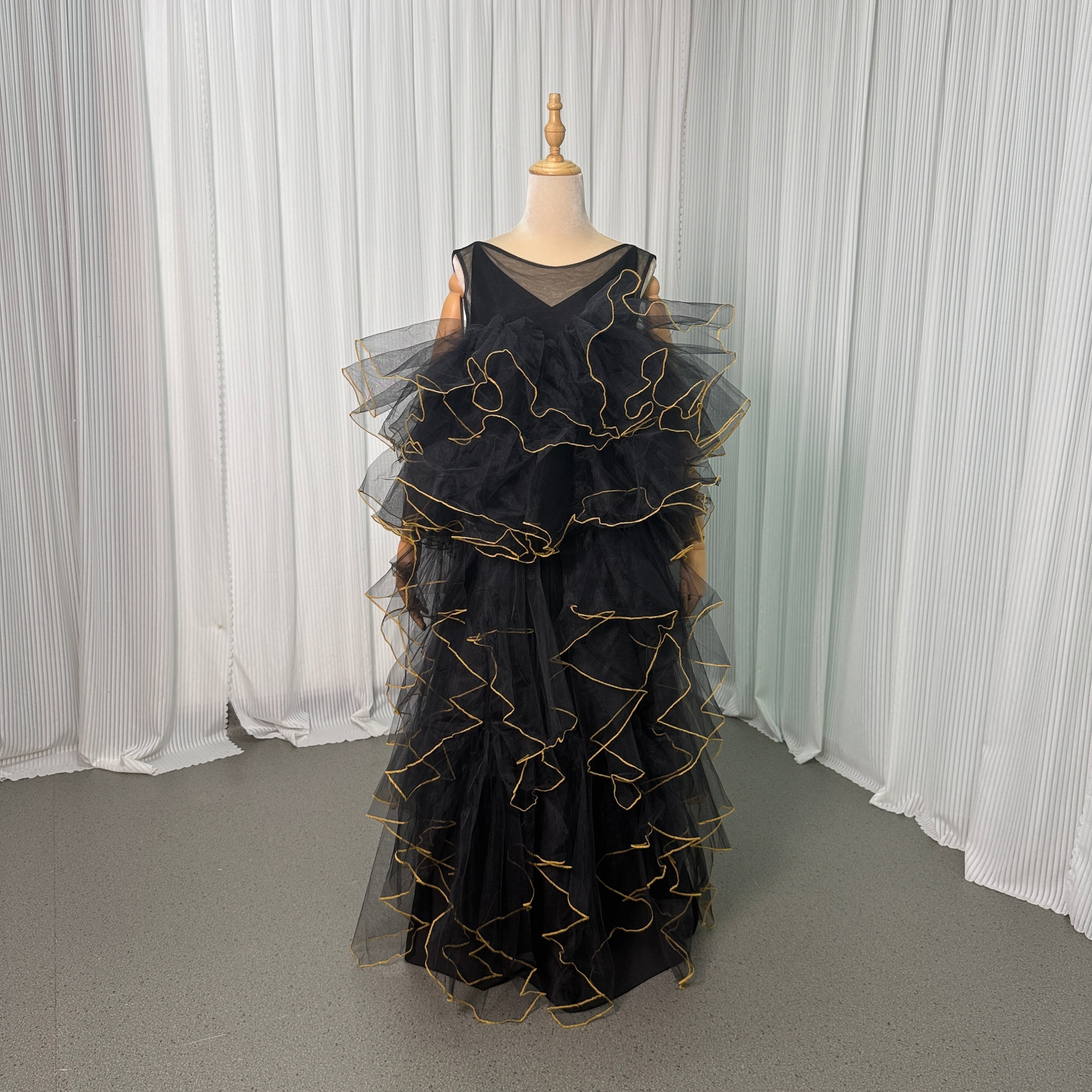 カラードレス ブラック アシンメトリー風 ロング オーバードレス+ワンピース ツーピース 花嫁 前撮り