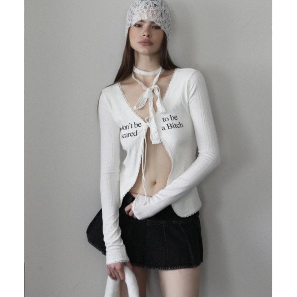 BADBLOOD Dont Be Scared Tie Cardigan White w-cdg23-024