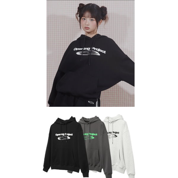 Opening Project/IVEレイ着用/Identity Hoodie/ユニセックス 条件付き数量限定トレカ付き！☆IVE レイ 着用！！【OPENING