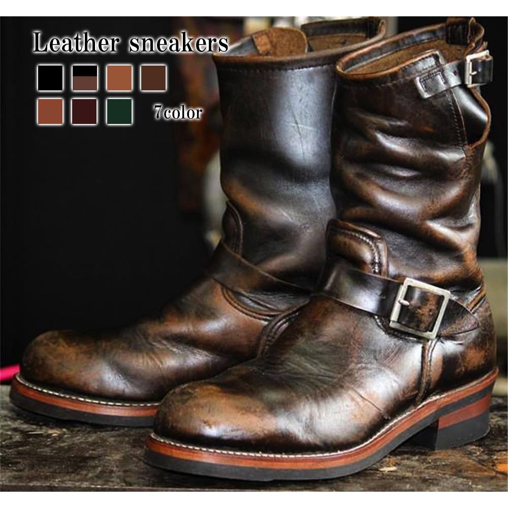 ブーツ メンズ PUレザーブーツ 防水 軽い 洗える ジッパー ブーツサイドジップ 革 靴 黒 冬 シューズ ファスナー 暖かい ブランド レザー スエード 秋 夏 セット モード 防寒 ハイカット