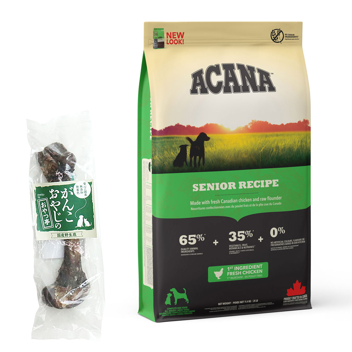 シニアドッグレシピ 11.4kg【国産鹿レッグボーン 1本Mサイズ付き】犬 ドッグフード